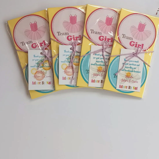 Tutu and Football Gender Reveal Sticker Labels by Adore By Nat