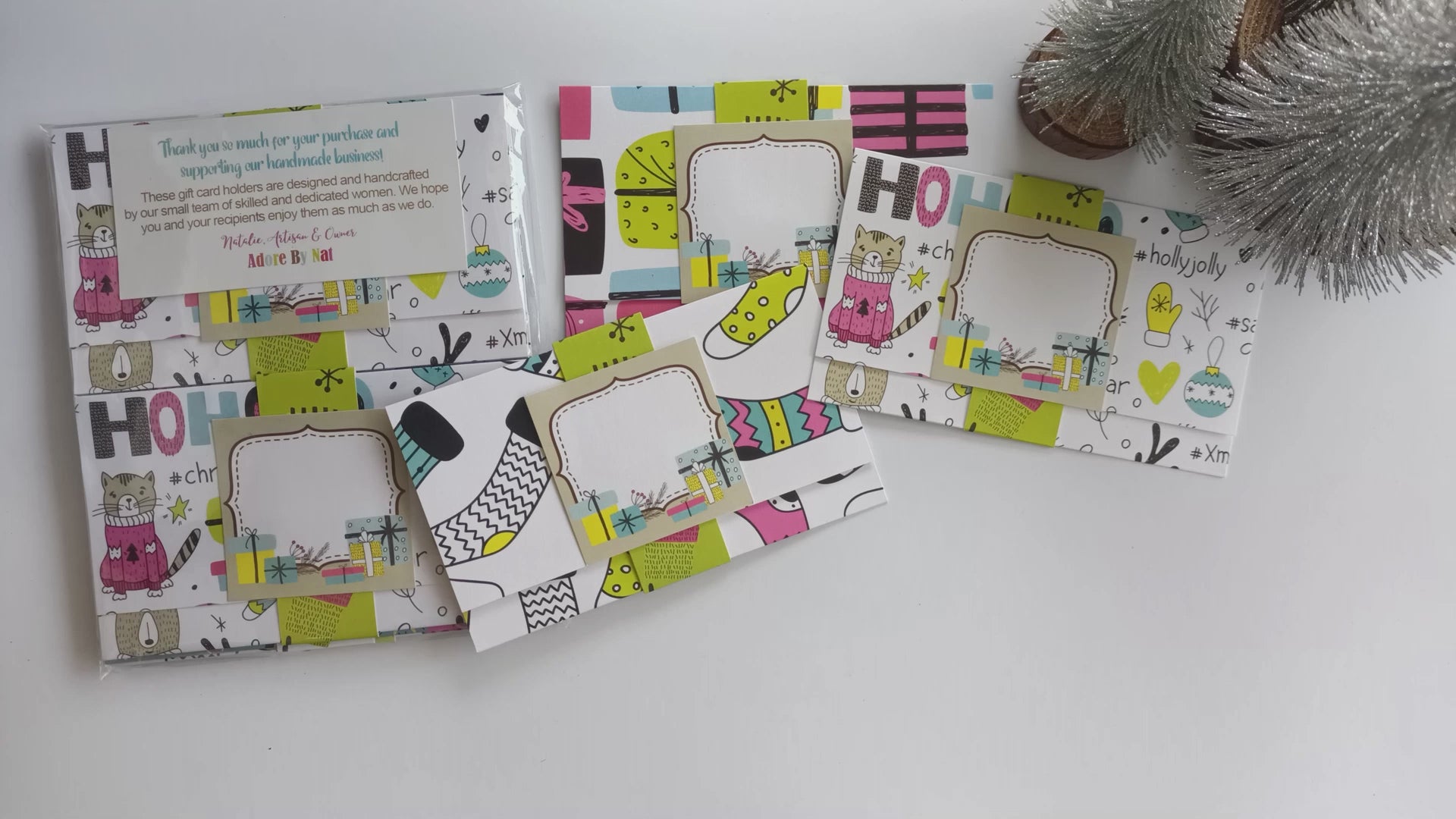 Christmas gift card holders and money envelopes – stocking stuffer and holiday gift packaging