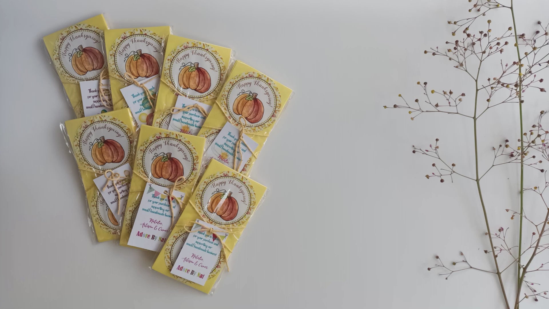 Happy Thanksgiving Pumpkin Sticker Labels by Adore By Nat