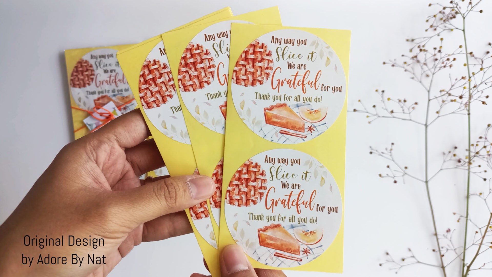 Pumpkin Pie Grateful For You Stickers by Adore By Nat