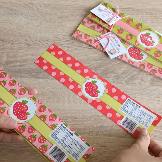 Strawberry Party Water Bottle Labels by Adore By Nat