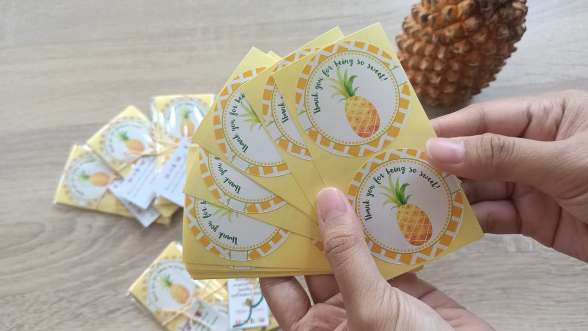Pineapple Thank You Sticker Labels – Adore By Nat Party Decorations