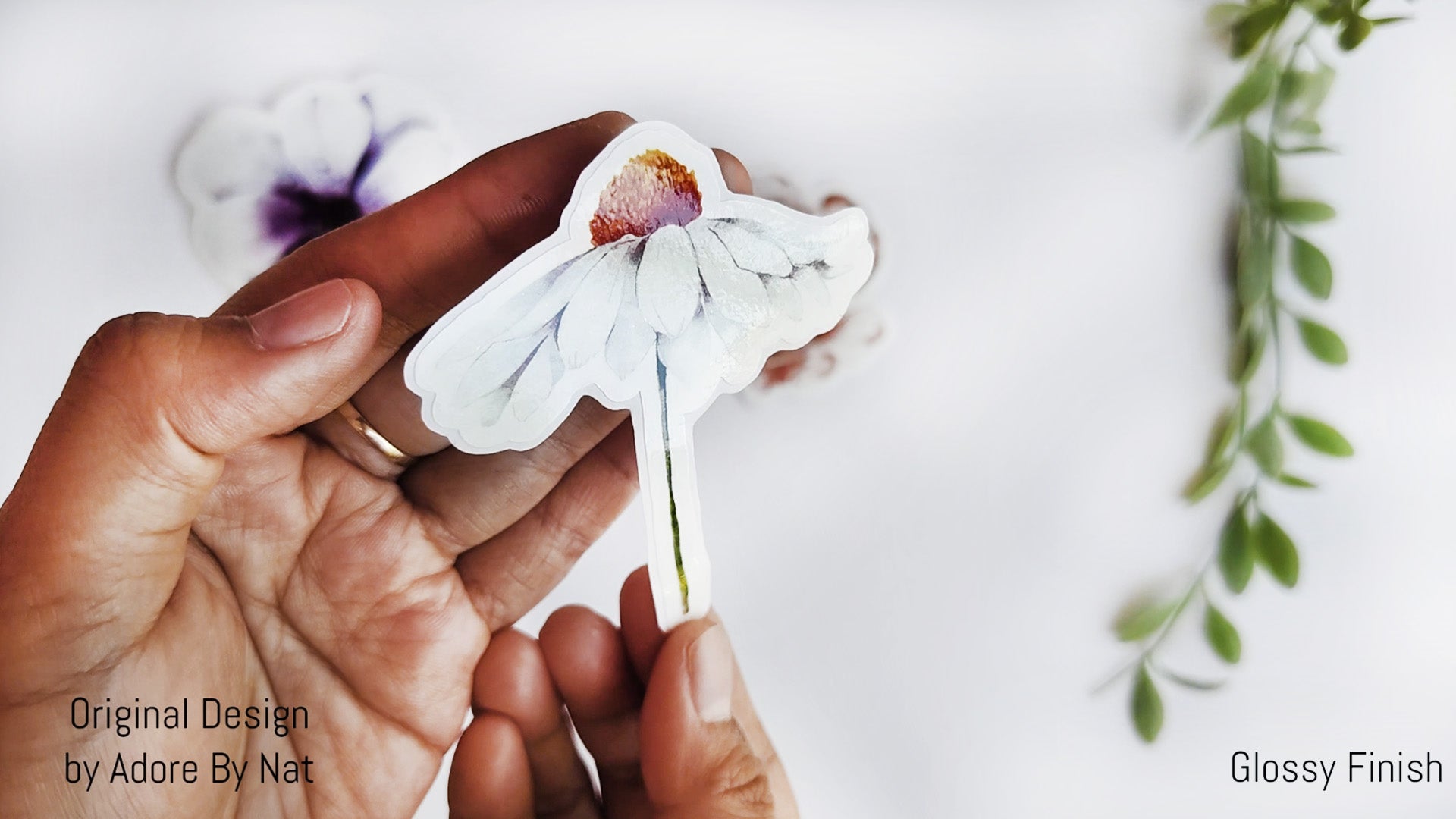 Watercolor Floral Stickers Vinyl Sticker Set - Glossy