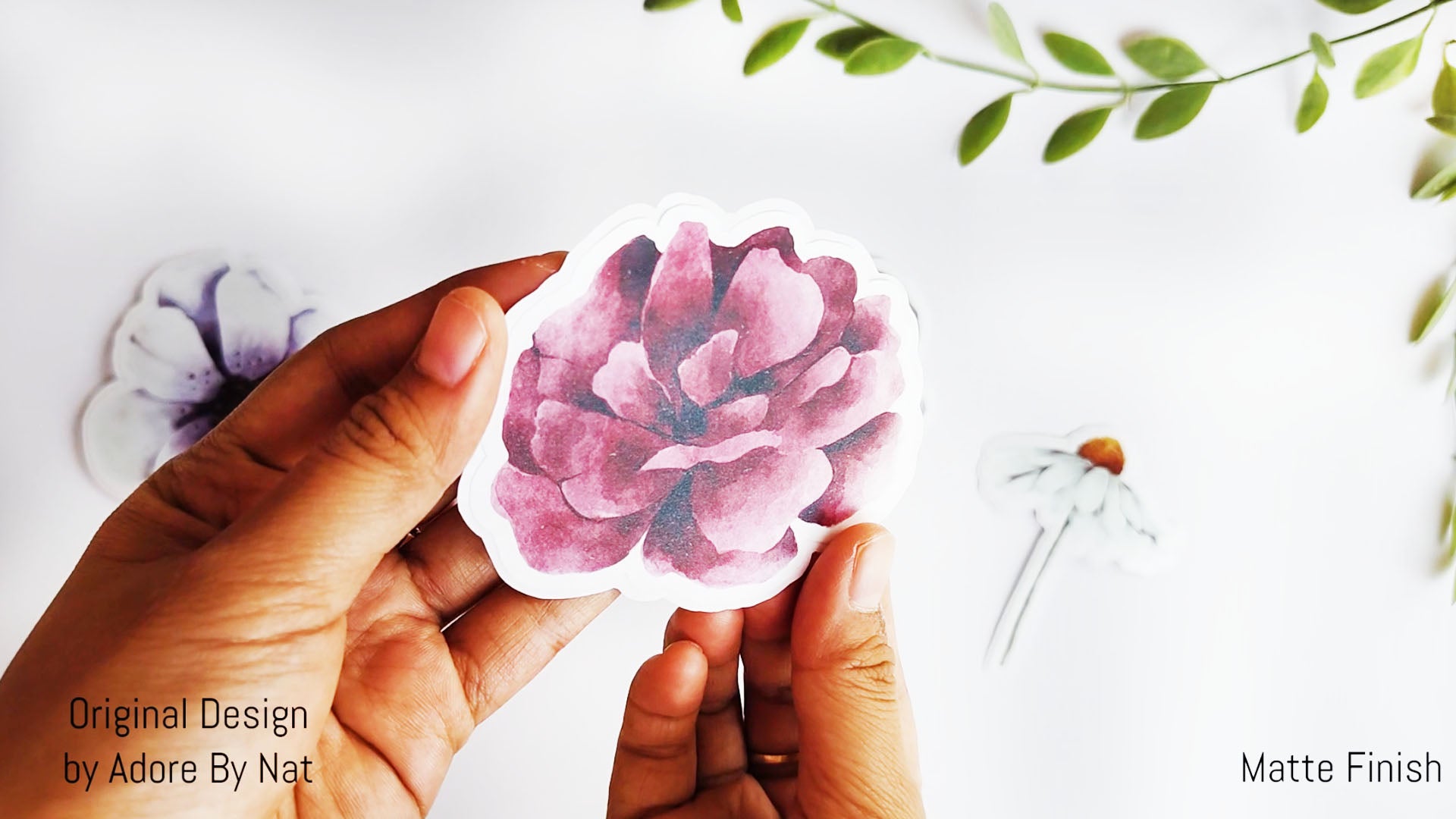 Watercolor Floral Stickers Vinyl Sticker Set - Matte