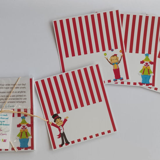 Circus Carnival Place Tent Cards by Adore By Nat