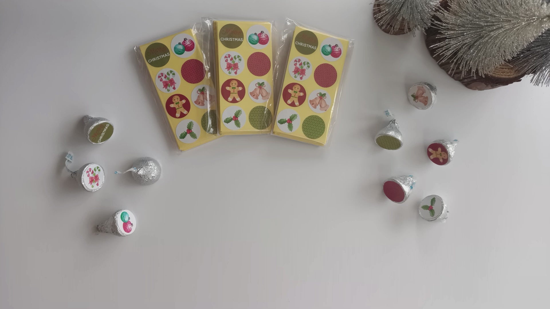 Vintage Christmas Labels for Hershey's Kisses Chocolates by Adore By Nat