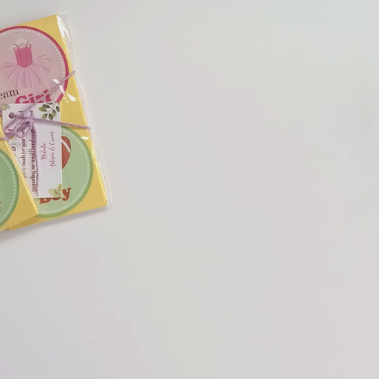 Pink Green Tutu and Football Gender Reveal Sticker Labels by Adore By Nat