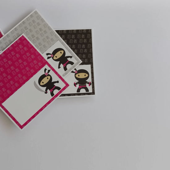 Pink Ninja Place Tent Cards by Adore By Nat